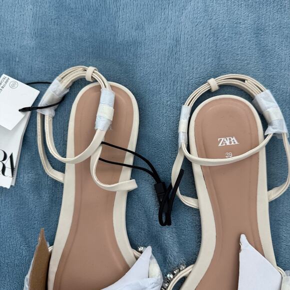 Zara Crystal Rhinestone Encrusted Embellished Sandals - Picture 9 of 13